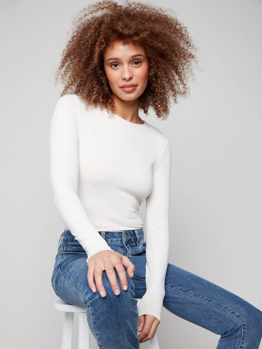 Bootcut Jeans With Asymmetrical Hem - Medium Blue