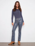 Foiled Bootcut Jeans - Roseblue