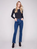Bootcut Jeans With Asymmetrical Hem - Indigo