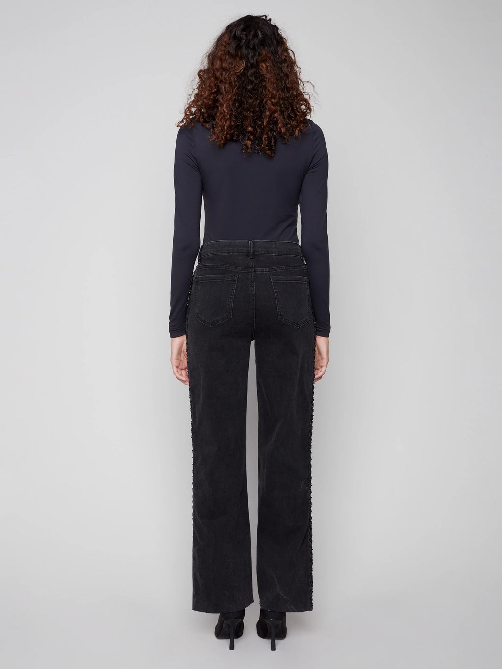 Braided Side Seam Jeans - Charcoal